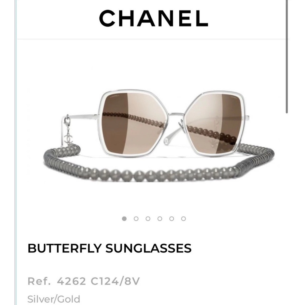 CHANEL Silver and Gold Butterfly Sunglasses